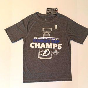 Tampa Bay Lightning 2021 Stanley Cup Champions Performance T-shirt Size Small